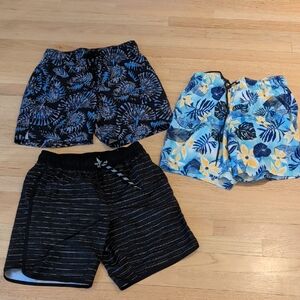George Men's Swim Trunks Set - Black, Blue, Yellow